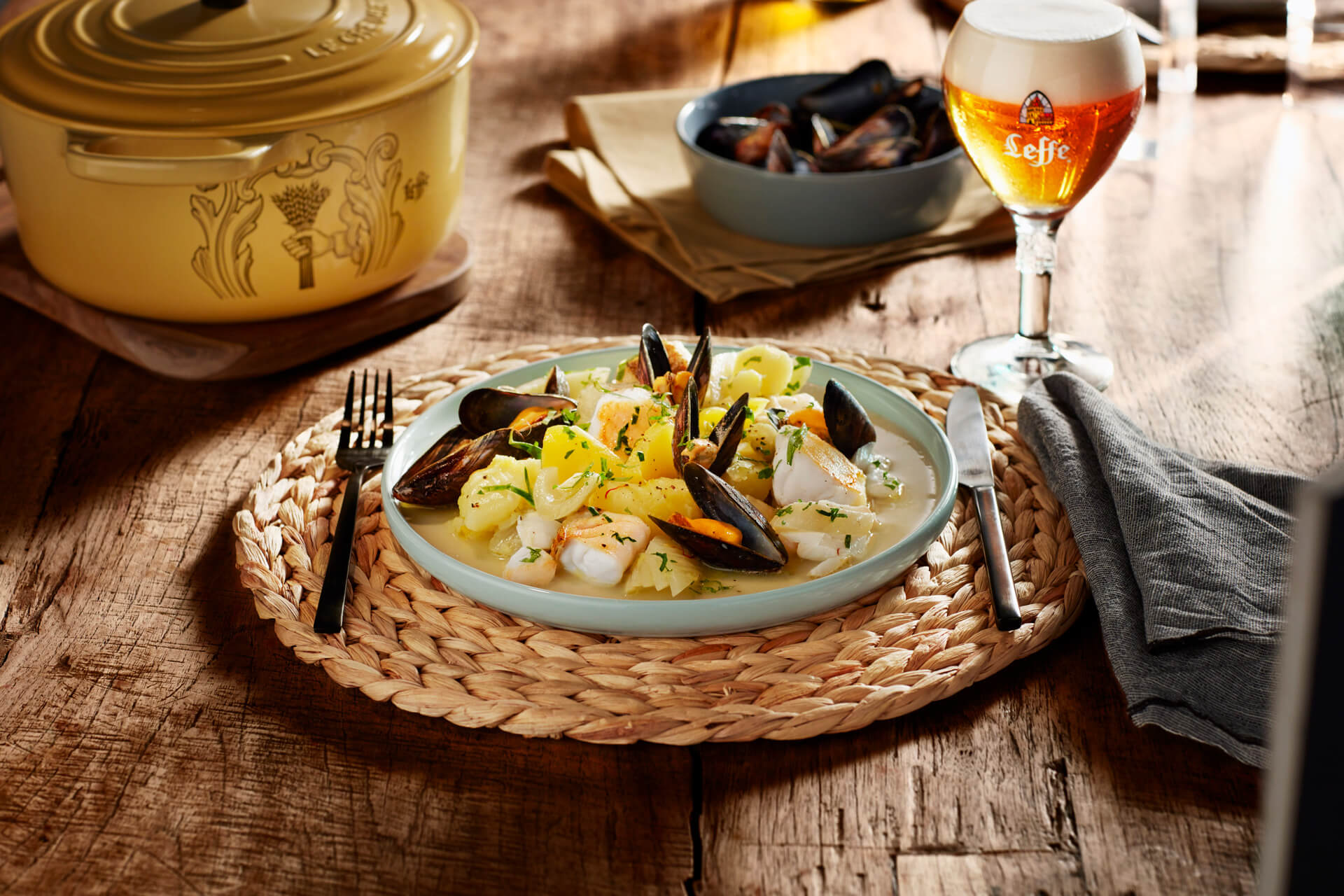 Leffe - food photography by Erik de Koning - mixed seafood and beer